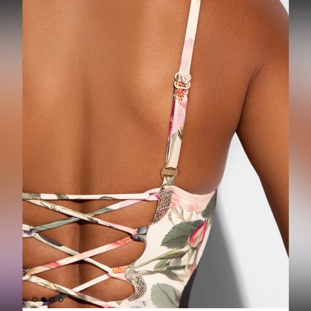 NWT TA3 Plungey Triangle one piece swimsuit contour rose bloom - Picture 2 of 7